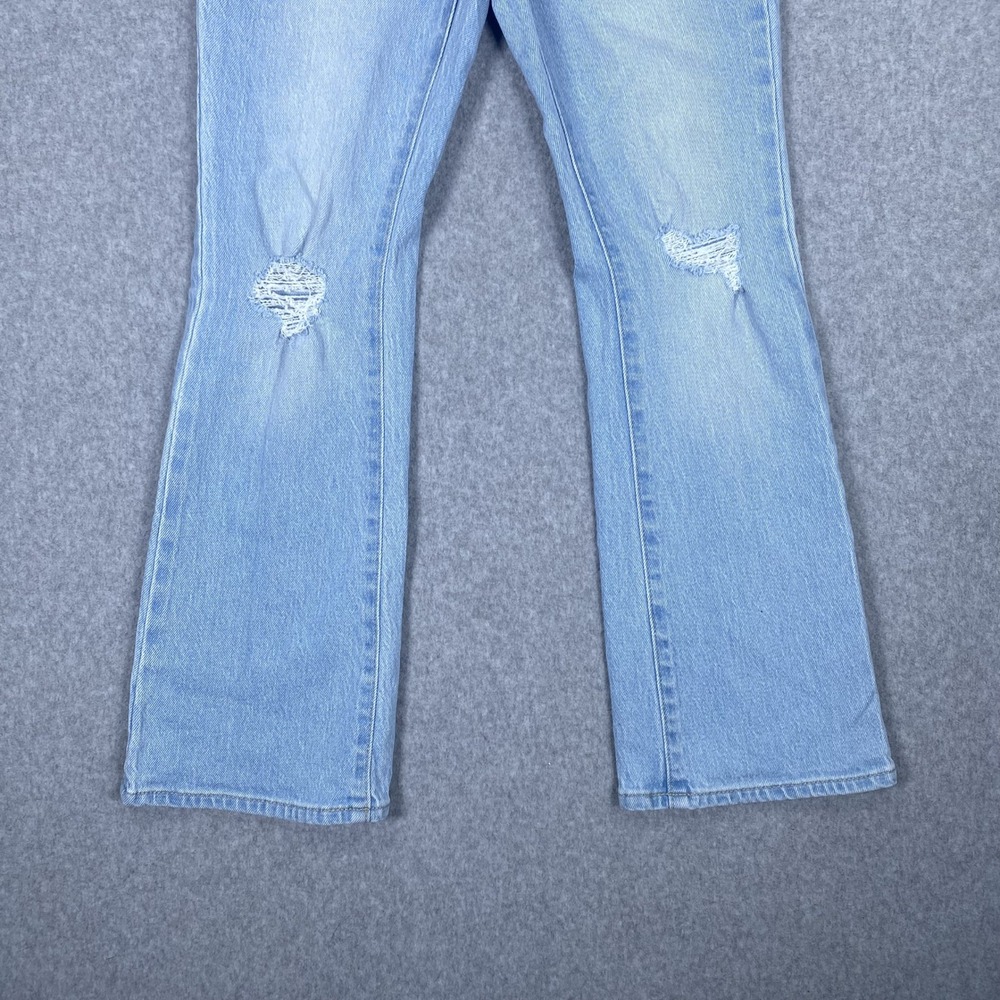 Old Navy Flare Jeans Girls 10 Light Wash Distressed High Rise Denim - Picture 3 of 16